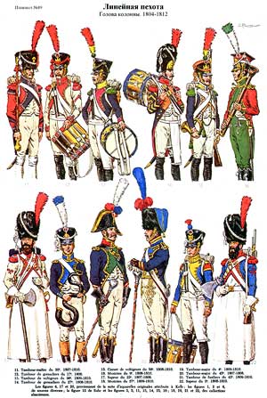 #089. INFANTERIE DE LIGNE, Têtes de Colonnes. 1804-1812. Napoleonic